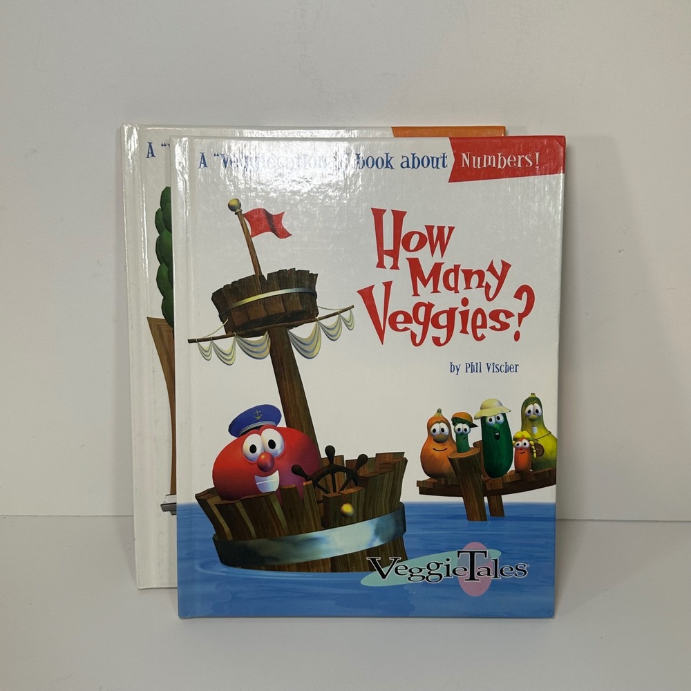 VeggieTales 2 Book Set How Many Veggies Archibalds Opposites Hardcover‎ Books